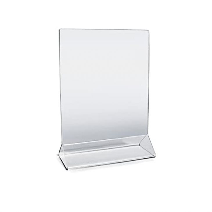 Table Tent: Clear Acrylic Table Tent Card Holder, 5 x 7 in., Open Top main image